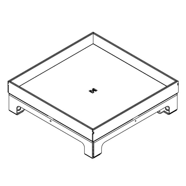 Produktbild UBD 264 255  -  Unterflur-Bodendose UBD 260 inkl. Blinddeckel mit Kante, geschlossen, und 25mm Vertiefung